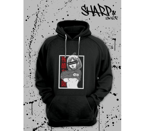 "Толстовки, свитшоты и худи Sharp&Shop" Черное худи Аниме толстовка с капюшоном кофта Amine хентай