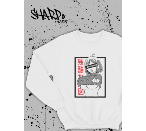 "Толстовки, свитшоты и худи Sharp&Shop" Белый свитшот Аниме толстовка с капюшоном кофта Amine хентай