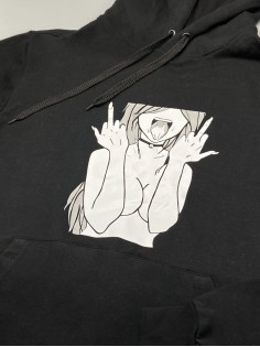"Толстовки, свитшоты и худи Sharp&Shop" Черное худи Аниме толстовка с капюшоном кофта Amine хентай