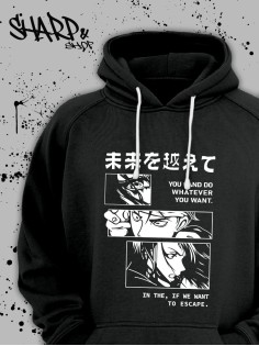 "Толстовки, свитшоты и худи Sharp&Shop" Черное худи Аниме толстовка с капюшоном кофта Amine хентай