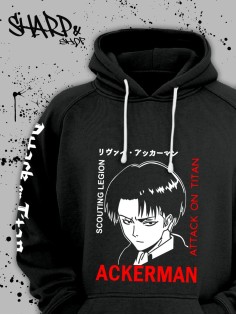 "Толстовки, свитшоты и худи Sharp&Shop" Черное худи Аниме толстовка с капюшоном кофта Amine хентай