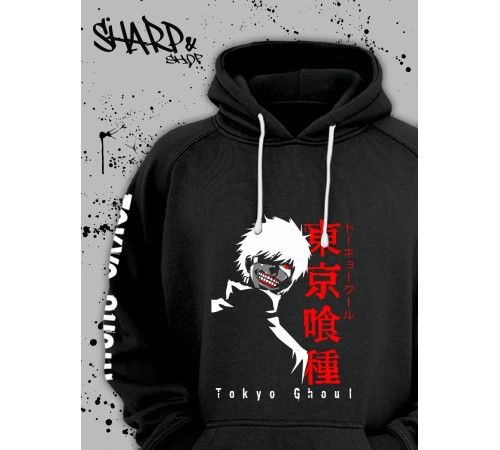 "Толстовки, свитшоты и худи Sharp&Shop" Черное худи Аниме толстовка с капюшоном кофта Amine хентай