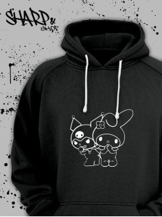 "Толстовки, свитшоты и худи Sharp&Shop" Черное худи Аниме толстовка с капюшоном кофта Amine хентай
