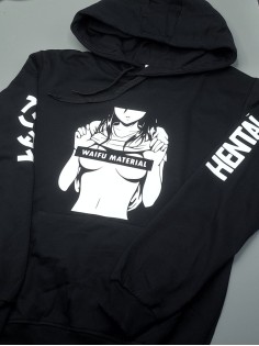 "Толстовки, свитшоты и худи Sharp&Shop" Черное худи Аниме толстовка с капюшоном кофта Amine хентай