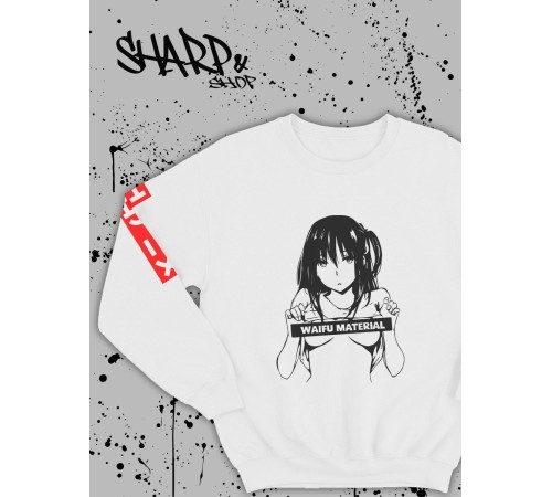 "Толстовки, свитшоты и худи Sharp&Shop" Белый свитшот Аниме толстовка с капюшоном кофта Amine хентай
