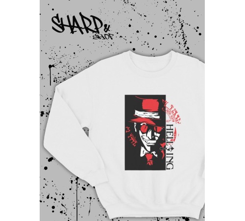 "Толстовки, свитшоты и худи Sharp&Shop" Белый свитшот Аниме толстовка с капюшоном кофта Amine хентай