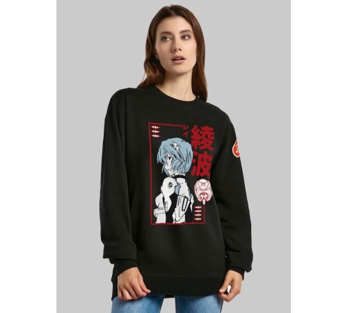 "Толстовки, свитшоты и худи Sharp&Shop" Свитшот Аниме черный оверсайз толстовка с принтом Amine