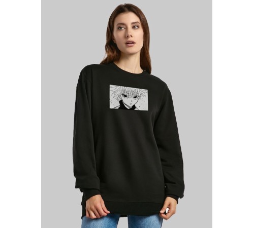 "Толстовки, свитшоты и худи Sharp&Shop" Свитшот Аниме черный оверсайз толстовка с принтом Amine