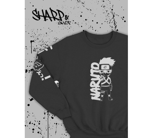 "Толстовки, свитшоты и худи Sharp&Shop" Свитшот Аниме черный оверсайз толстовка с принтом Amine
