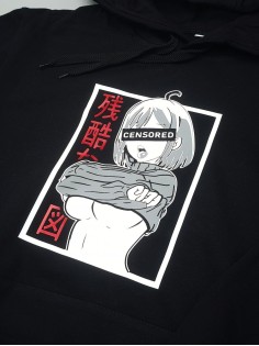 "Толстовки, свитшоты и худи Sharp&Shop" Черное худи Аниме толстовка с капюшоном кофта Amine хентай