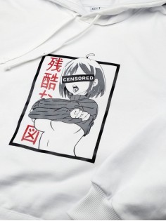 "Толстовки, свитшоты и худи Sharp&Shop" Белое худи Аниме толстовка с капюшоном кофта Amine хентай