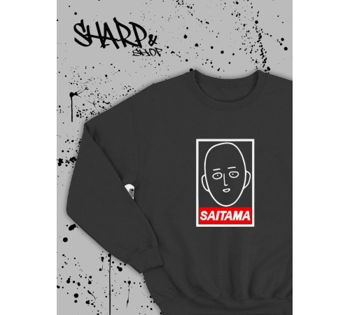 "Толстовки, свитшоты и худи Sharp&Shop" Свитшот Аниме черный оверсайз толстовка с принтом Amine