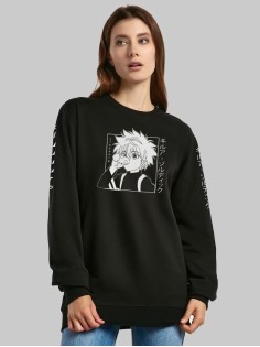 "Толстовки, свитшоты и худи Sharp&Shop" Свитшот Аниме черный оверсайз толстовка с принтом Amine