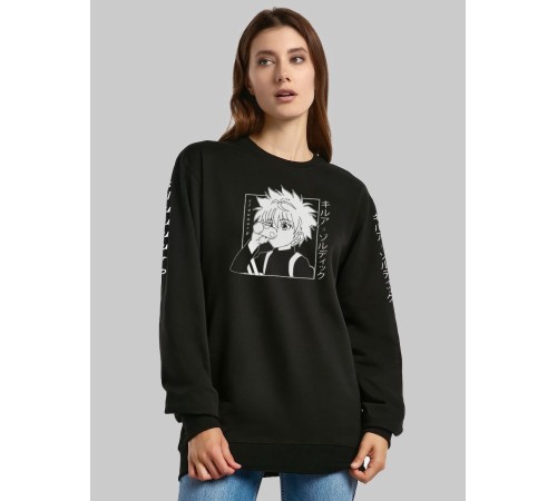 "Толстовки, свитшоты и худи Sharp&Shop" Свитшот Аниме черный оверсайз толстовка с принтом Amine