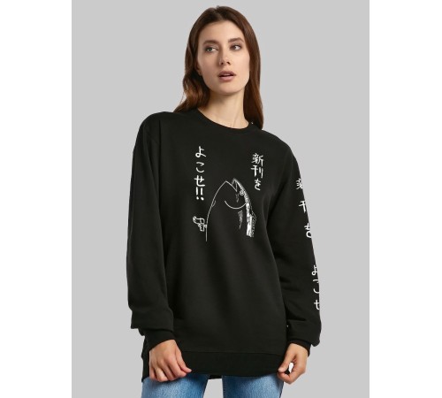 "Толстовки, свитшоты и худи Sharp&Shop" Свитшот Аниме черный оверсайз толстовка с принтом Amine