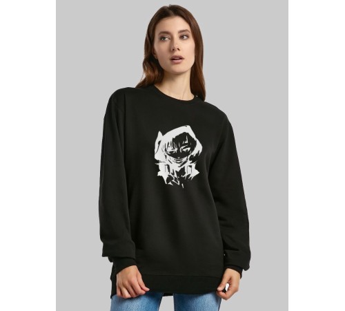 "Толстовки, свитшоты и худи Sharp&Shop" Свитшот Аниме черный оверсайз толстовка с принтом Amine