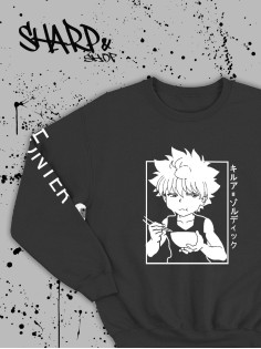 "Толстовки, свитшоты и худи Sharp&Shop" Свитшот Аниме черный оверсайз толстовка с принтом Amine