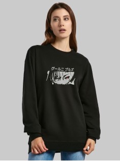 "Толстовки, свитшоты и худи Sharp&Shop" Свитшот Аниме черный оверсайз толстовка с принтом Amine