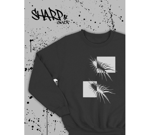 "Толстовки, свитшоты и худи Sharp&Shop" Свитшот Аниме черный оверсайз толстовка с принтом Amine