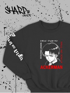 "Толстовки, свитшоты и худи Sharp&Shop" Свитшот Аниме черный оверсайз толстовка с принтом Amine