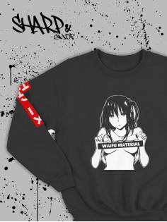 "Толстовки, свитшоты и худи Sharp&Shop" Свитшот Аниме черный оверсайз толстовка с принтом Amine