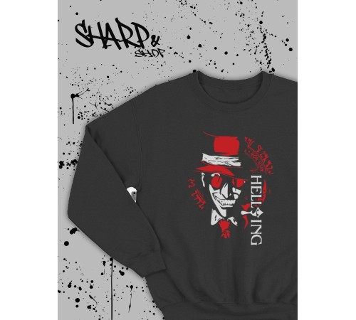 "Толстовки, свитшоты и худи Sharp&Shop" Свитшот Аниме черный оверсайз толстовка с принтом Amine
