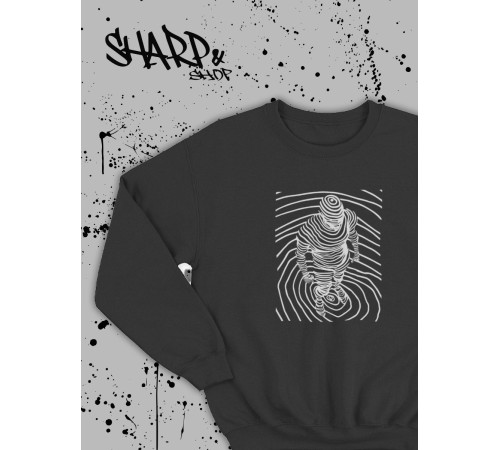 "Толстовки, свитшоты и худи Sharp&Shop" Свитшот Аниме черный оверсайз толстовка с принтом Amine