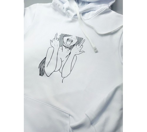 "Толстовки, свитшоты и худи Sharp&Shop" Белое худи Аниме толстовка с капюшоном кофта Amine хентай