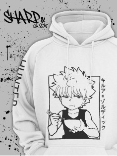 "Толстовки, свитшоты и худи Sharp&Shop" Белое худи Аниме толстовка с капюшоном кофта Amine хентай