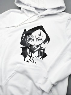 "Толстовки, свитшоты и худи Sharp&Shop" Белое худи Аниме толстовка с капюшоном кофта Amine хентай