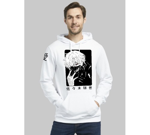 "Толстовки, свитшоты и худи Sharp&Shop" Белое худи Аниме толстовка с капюшоном кофта Amine хентай