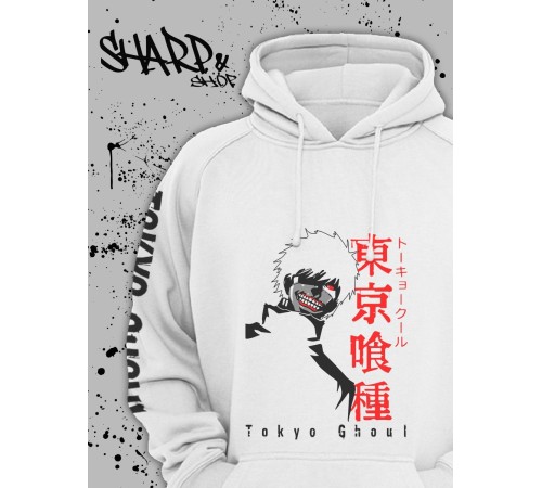 "Толстовки, свитшоты и худи Sharp&Shop" Белое худи Аниме толстовка с капюшоном кофта Amine хентай