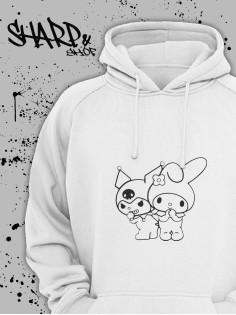 "Толстовки, свитшоты и худи Sharp&Shop" Белое худи Аниме толстовка с капюшоном кофта Amine хентай