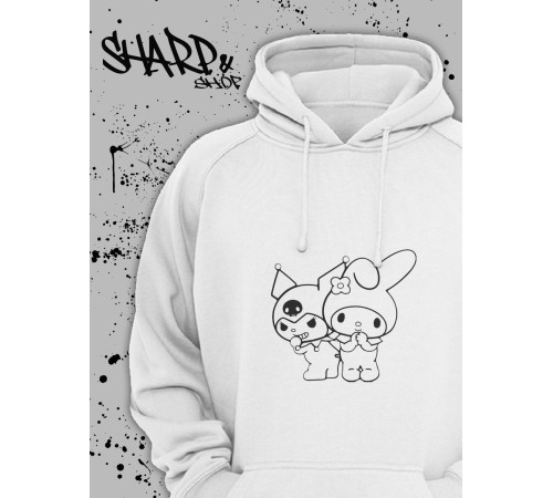 "Толстовки, свитшоты и худи Sharp&Shop" Белое худи Аниме толстовка с капюшоном кофта Amine хентай
