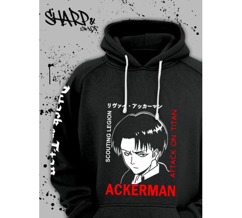 "Толстовки, свитшоты и худи Sharp&Shop" Черное худи Аниме толстовка с капюшоном кофта Amine хентай