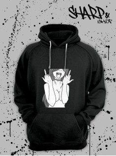 "Толстовки, свитшоты и худи Sharp&Shop" Черное худи Аниме толстовка с капюшоном кофта Amine хентай