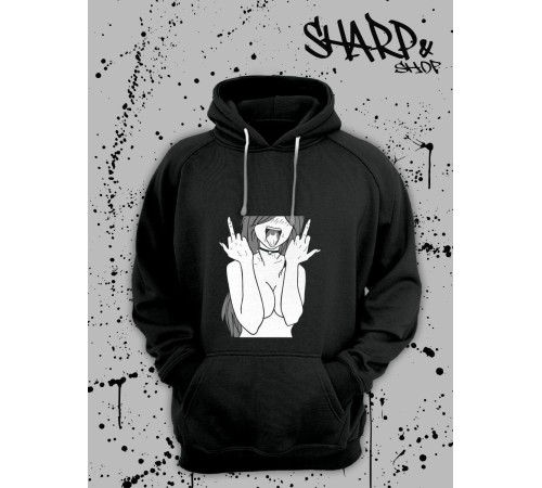 "Толстовки, свитшоты и худи Sharp&Shop" Черное худи Аниме толстовка с капюшоном кофта Amine хентай