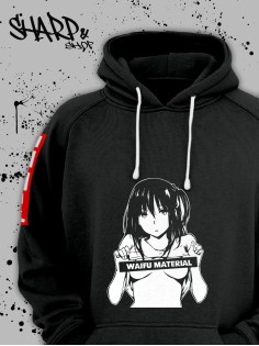 "Толстовки, свитшоты и худи Sharp&Shop" Черное худи Аниме толстовка с капюшоном кофта Amine хентай