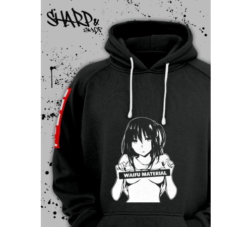 "Толстовки, свитшоты и худи Sharp&Shop" Черное худи Аниме толстовка с капюшоном кофта Amine хентай