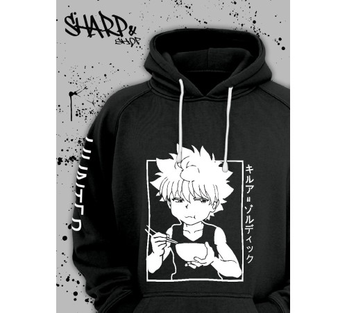 "Толстовки, свитшоты и худи Sharp&Shop" Черное худи Аниме толстовка с капюшоном кофта Amine хентай
