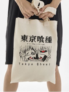 Sharp& Сумка шоппер белый Аниме женская с принтом
