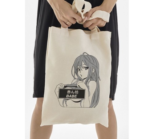 Sharp& Сумка шоппер белый Аниме женская с принтом