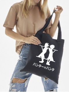 Sharp& Сумка шоппер черный Аниме женская с принтом