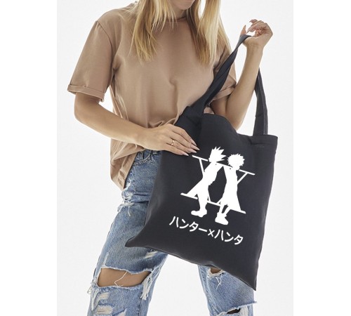 Sharp& Сумка шоппер черный Аниме женская с принтом