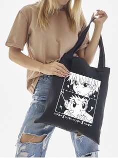 Sharp& Сумка шоппер черный Аниме женская с принтом