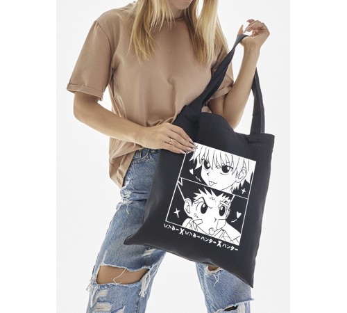 Sharp& Сумка шоппер черный Аниме женская с принтом