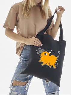 Sharp& Сумка шоппер черный Аниме женская с принтом