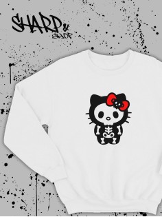 Толстовки, свитшоты и худи Hello Kitty Sharp&Shop Свитшот Hello Kitty белый оверсайз толстовка Куроми