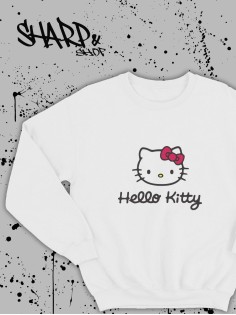 Толстовки, свитшоты и худи Hello Kitty Sharp&Shop Свитшот Hello Kitty белый оверсайз толстовка Куроми