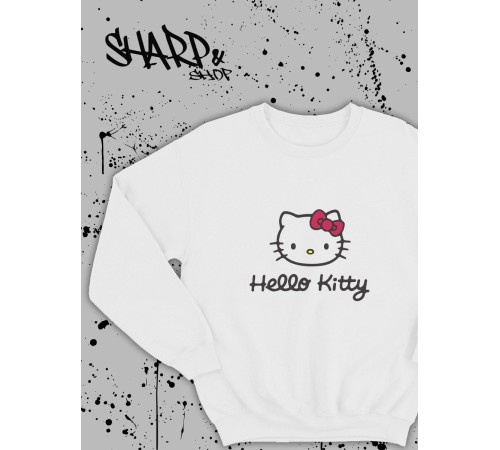 Толстовки, свитшоты и худи Hello Kitty Sharp&Shop Свитшот Hello Kitty белый оверсайз толстовка Куроми